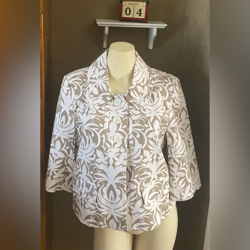 Worthington Stretch Floral Blazer Jacket Womens Size Large